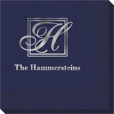 Pick Your Single Initial Monogram with Text Napkins