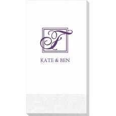 Pick Your Single Initial Monogram with Text Guest Towels