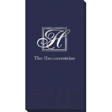 Pick Your Single Initial Monogram with Text Guest Towels
