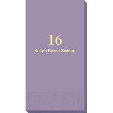 Large Number with Text Guest Towels