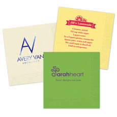 Custom Napkins with Your 1-Color Logo with Text we will Typeset
