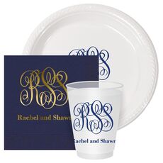 Large Script Monogram with Text