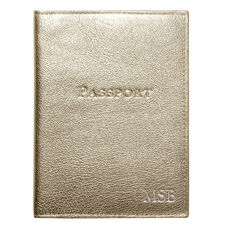Personalized Metallic Leather Passport Cover