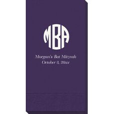 Rounded Monogram with Text Guest Towels