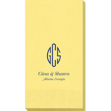 Shaped Oval Monogram with Text Guest Towels