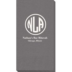 Framed Rounded Monogram with Text Guest Towels