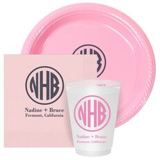 Framed Rounded Monogram with Text