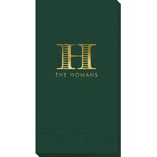 Striped Initial Guest Towels