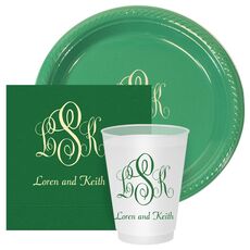 Script Monogram with Small Initials plus Text