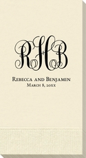 Fancy Script Monogram with Text Guest Towels