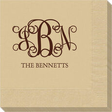 Vine Monogram with Text Napkins