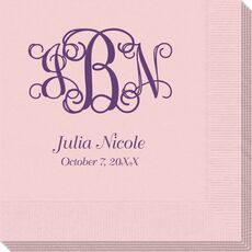 Vine Monogram with Text Napkins