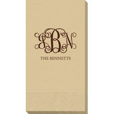Vine Monogram with Text Guest Towels