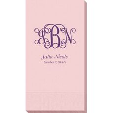 Vine Monogram with Text Guest Towels