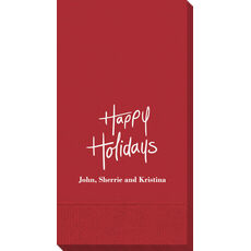 Fun Happy Holidays Guest Towels