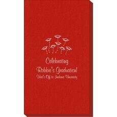 Hat Toss Graduation Linen Like Guest Towels