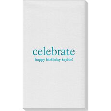 Big Word Celebrate Linen Like Guest Towels
