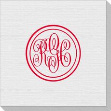 Double Circle Monogram Linen Like Napkins