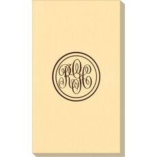Double Circle Monogram Linen Like Guest Towels