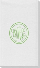 Double Circle Monogram Linen Like Guest Towels