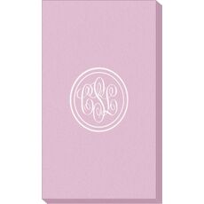 Double Circle Monogram Linen Like Guest Towels
