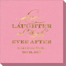 Love Laughter Ever After Linen Like Napkins