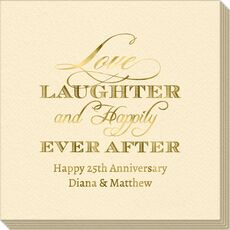 Love Laughter Ever After Linen Like Napkins