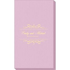 Royal Flourish Framed Names with Text Linen Like Guest Towels