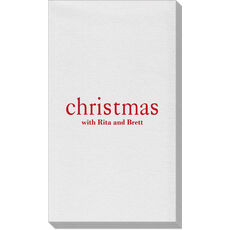 Big Word Christmas Linen Like Guest Towels