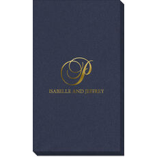 Elegant Initial Linen Like Guest Towels