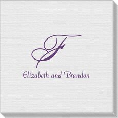 Pick Your Single Monogram with Text Linen Like Napkins