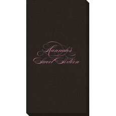 Romantic Script Linen Like Guest Towels