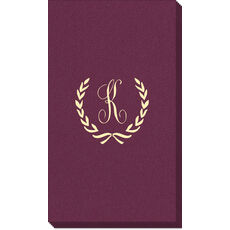Laurel Wreath with Initial Linen Like Guest Towels