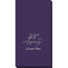 Elegant 25th Anniversary Guest Towels