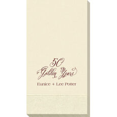 Elegant 50 Golden Years Guest Towels