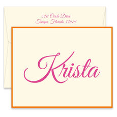 Felice Bordered Folded Note Cards - Raised Ink