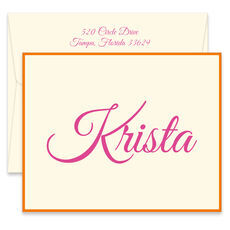  Stationary Personalized with Name for Teen Girls, A2 FLAT  Notecards, Choose Quantity and Colors, Heart Stationery for Teenage Girls,  Personal Note Cards and Envelopes Set, Custom Name Gift for Women 