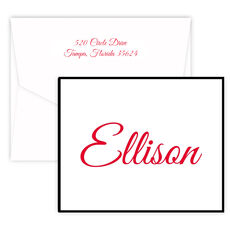 Felice Bordered Folded Note Cards - Raised Ink
