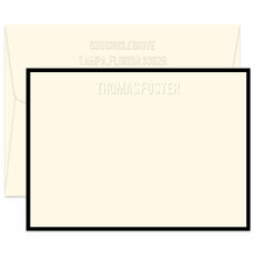 Triple Thick Montreal Border Flat Note Cards - Embossed