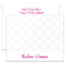Triple Thick Embossed Needlepoint Folded Note Cards - Raised Ink