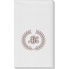 Renaissance Wreath with Monogram Linen Like Guest Towels
