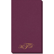Elegant Script Monogram Linen Like Guest Towels
