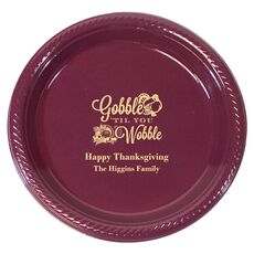 Gobble Til You Wobble Plastic Plates