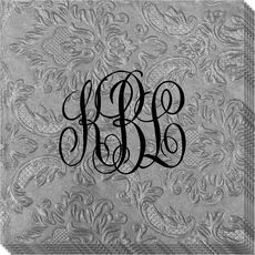 Interlocking Script Monogram Carte Embossed Napkins