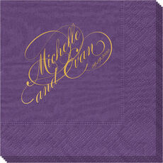 Romantic Script Moire Napkins