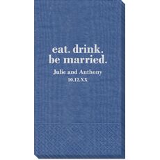 Eat Drink Be Married Moire Guest Towels