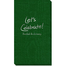 Fun Let's Celebrate Moire Guest Towels
