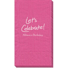 Fun Let's Celebrate Moire Guest Towels