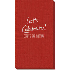 Fun Let's Celebrate Moire Guest Towels