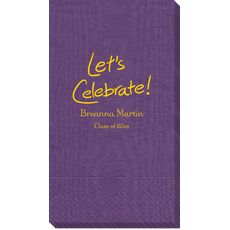 Fun Let's Celebrate Moire Guest Towels